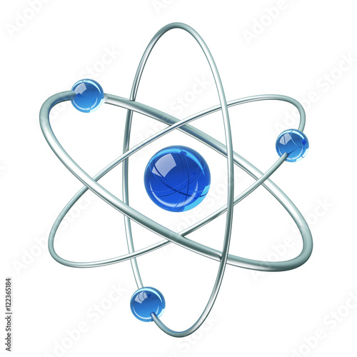 Orbital model of atom - physics 3D illustration