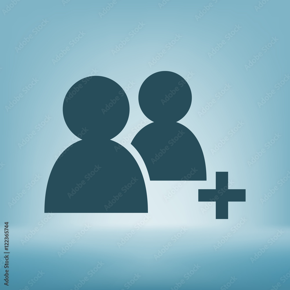 Add new user account flat icon for apps Add new user account flat icon for apps