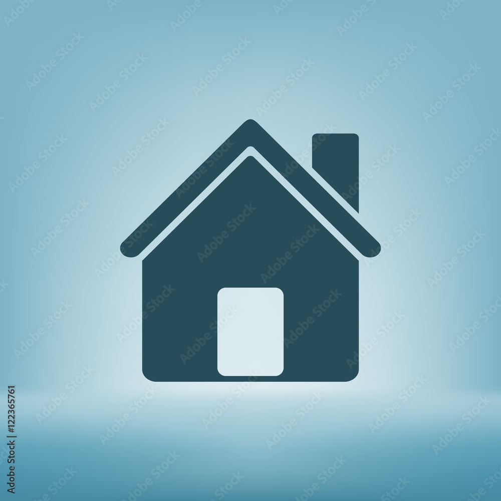 Flat paper cut style icon of house