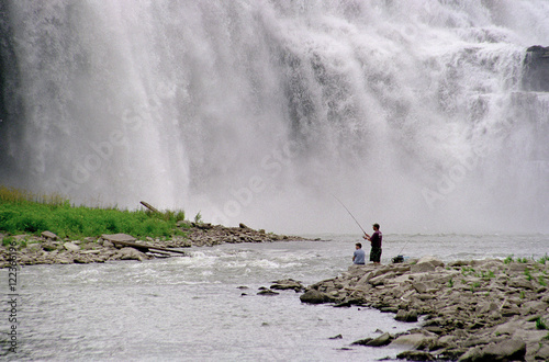 Fishing at the Lower Falls in Rochester  NY