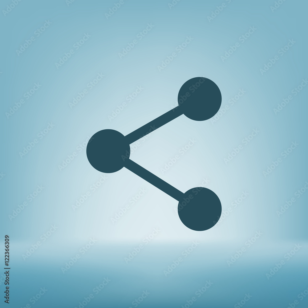 Flat paper cut style icon of share Flat paper cut style icon of share