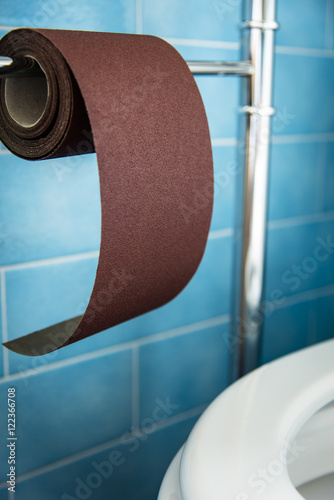 New strong toilet paper, hard ... very hard on cyan tiles and white water