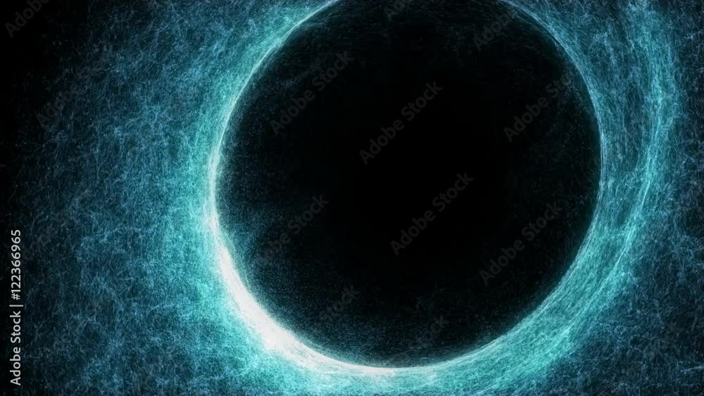 A 10 second loop of glowing particles floating around a ring. Loopable with Matte. HD 1080.
