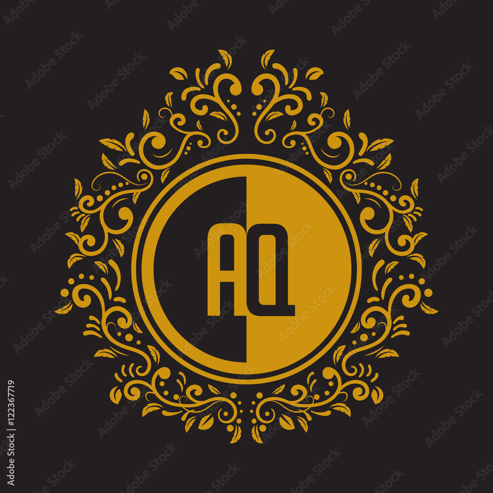 Fototapeta premium INITIAL CIRCLE HALF vintage elegant luxury