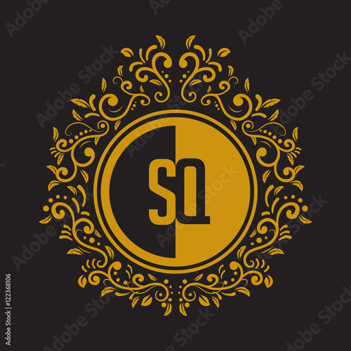 INITIAL CIRCLE HALF vintage elegant luxury