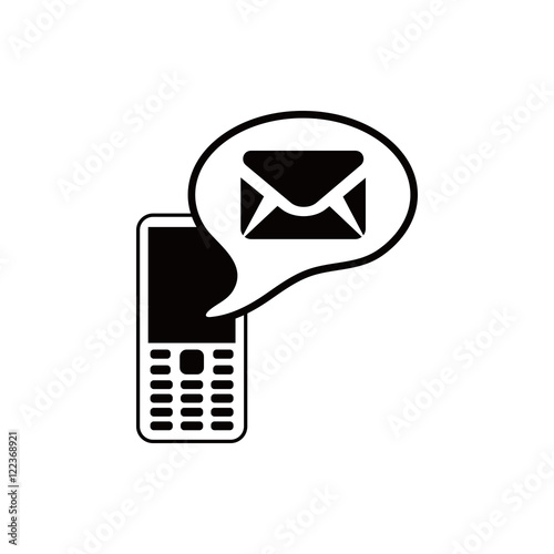 Phone icon with message stock vector illustration flat design