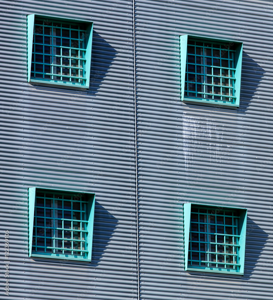 Wall and windows of a prison