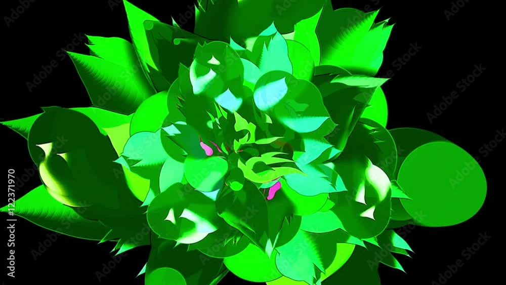 Stylized cartoon gel particles reveal full frame over black background.