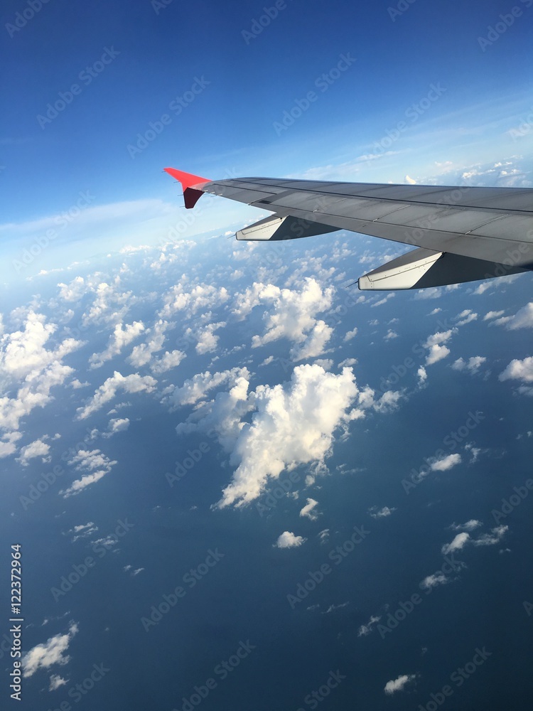 Wing aircraft in the sky flying high. Wing aircraft in the sky flying high.
