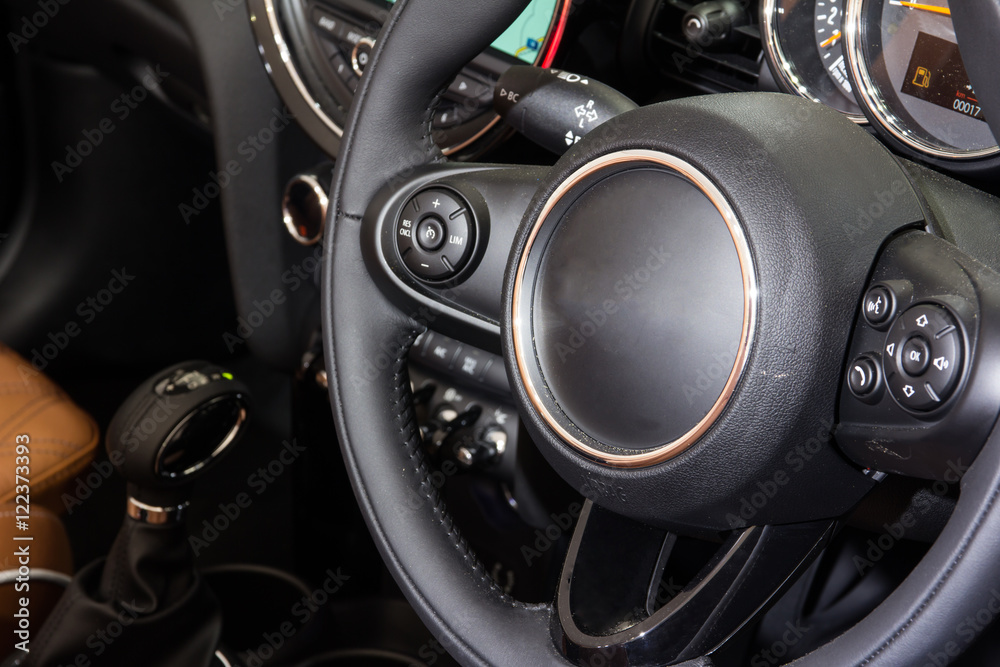car Interior - steering wheel car Interior - steering wheel