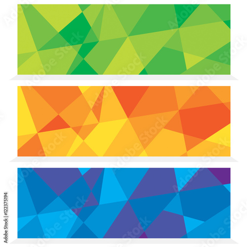 Set Of Three Abstract Banners Vector Illustration