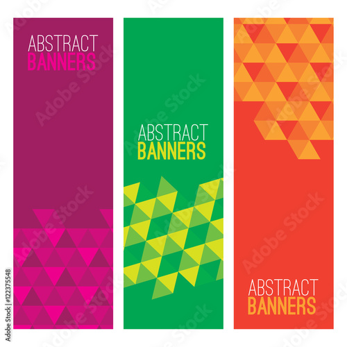 Set Of Three Abstract Banners Vector Illustration