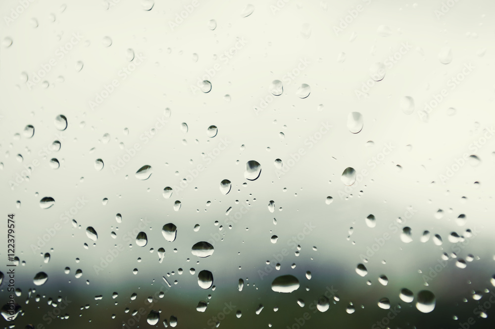 Raindrops on a window.