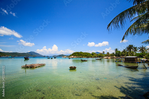 Xuan Dung beach, Van Phong bay, Khanh Hoa, Vietnam. From Nha Trang,driving some 50 km toward the north, you will have a chance to discover Van Phong Bay, a wild and typical small paradise in Khanh Hoa photo