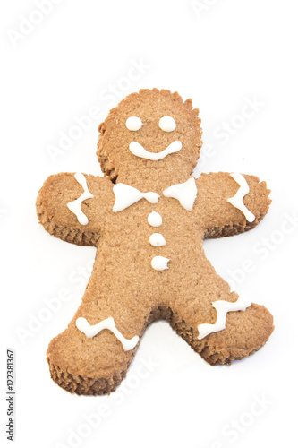 Gingerbread Cookie  Man Isolated on White