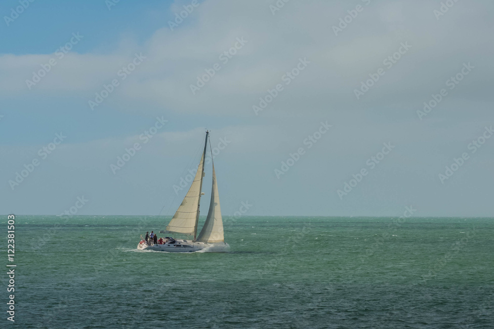 Fototapeta premium A yacht sailing on the English Channel