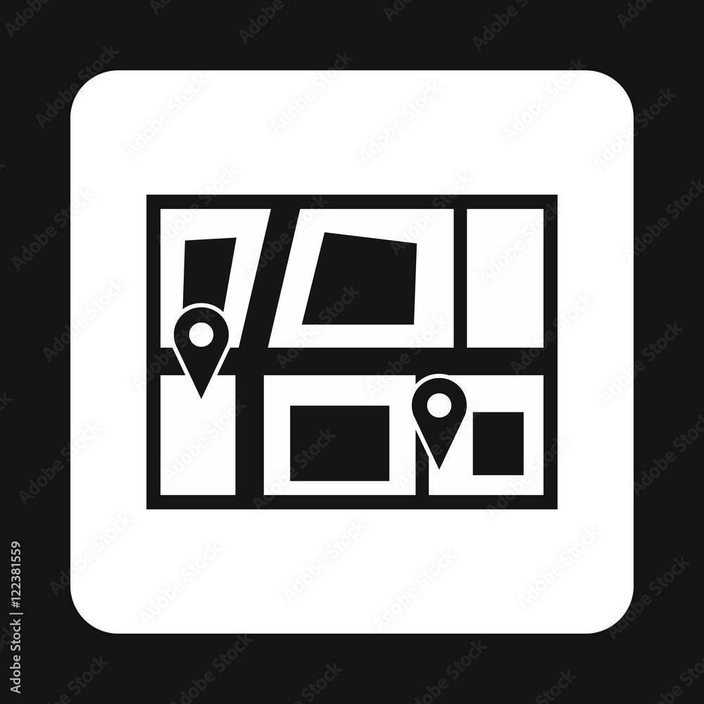 Geo location of taxi icon in simple style isolated on white background. Transportation symbol Geo location of taxi icon in simple style isolated on white background. Transportation symbol