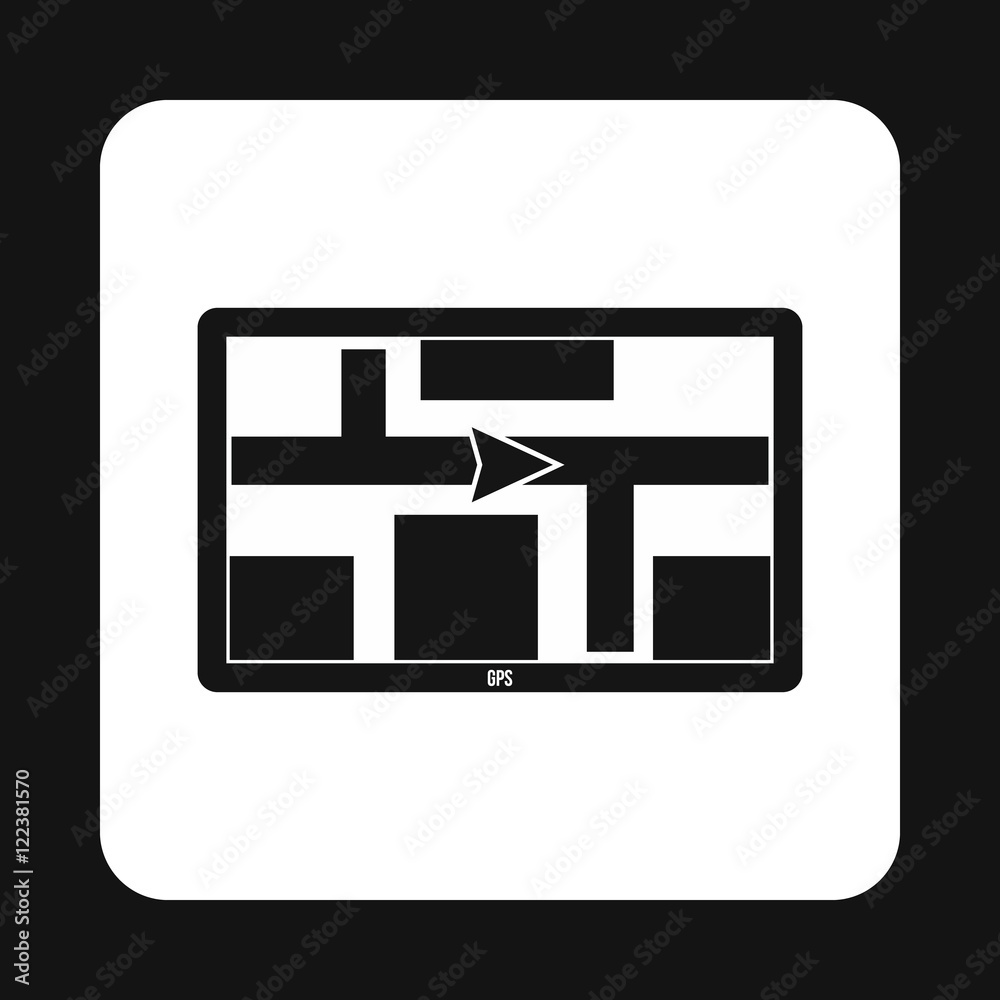 JPS navigation icon in simple style isolated on white background. Transportation symbol JPS navigation icon in simple style isolated on white background. Transportation symbol