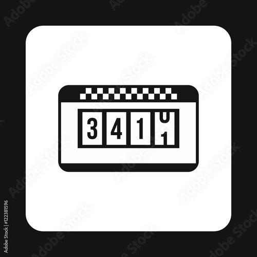 Taximeter icon in simple style isolated on white background. Transportation symbol