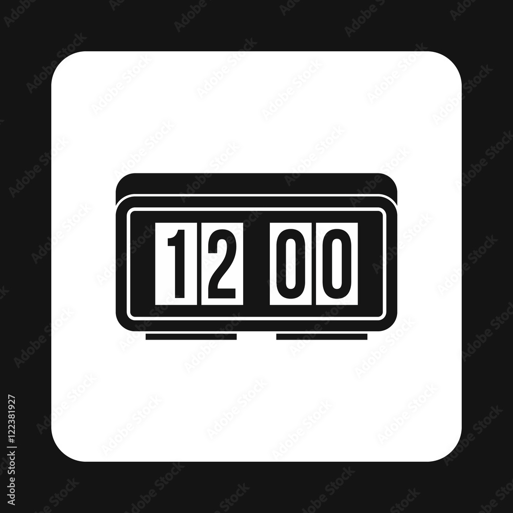 Table electronic watch icon in simple style isolated on white background. Time symbol Table electronic watch icon in simple style isolated on white background. Time symbol