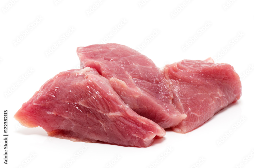 raw meat isolated on white