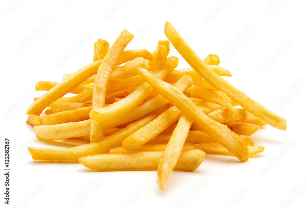 potato fry on white isolated background potato fry on white isolated background