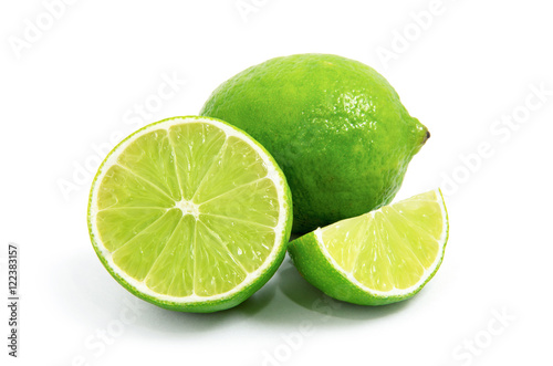 Fresh lime isolated on white