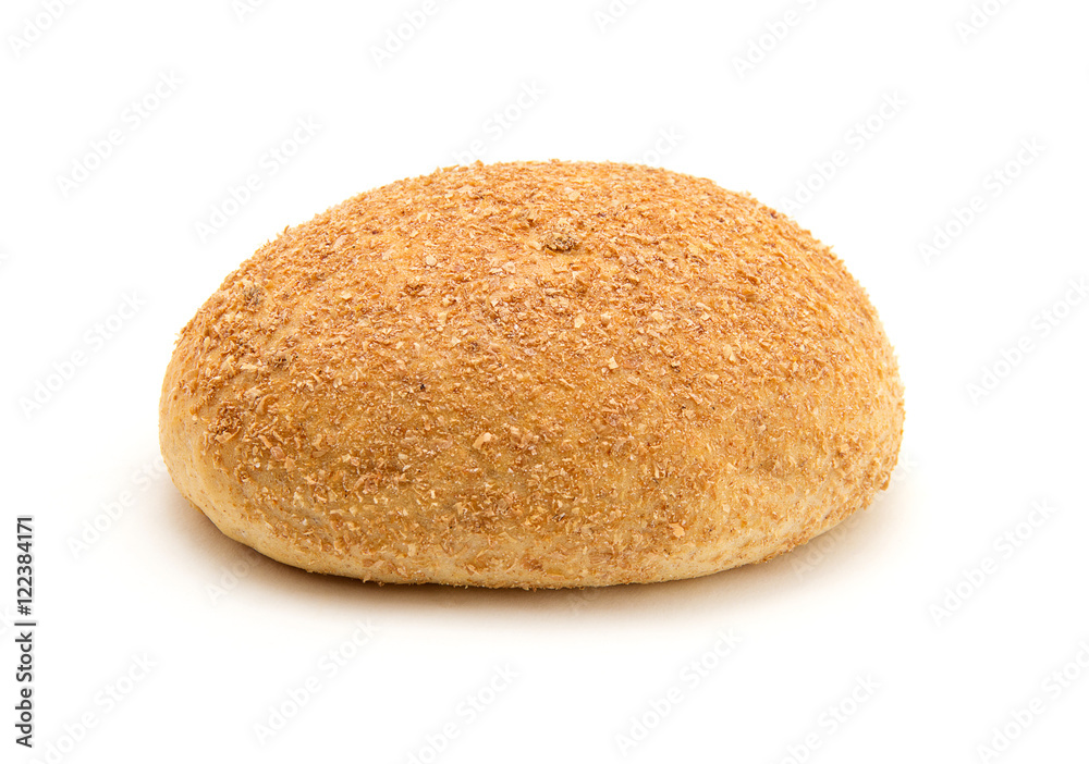 Bun made of wheat flour isolated on white Bun made of wheat flour isolated on white