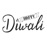 Diwali Happy. Diwali hand drawn lettering