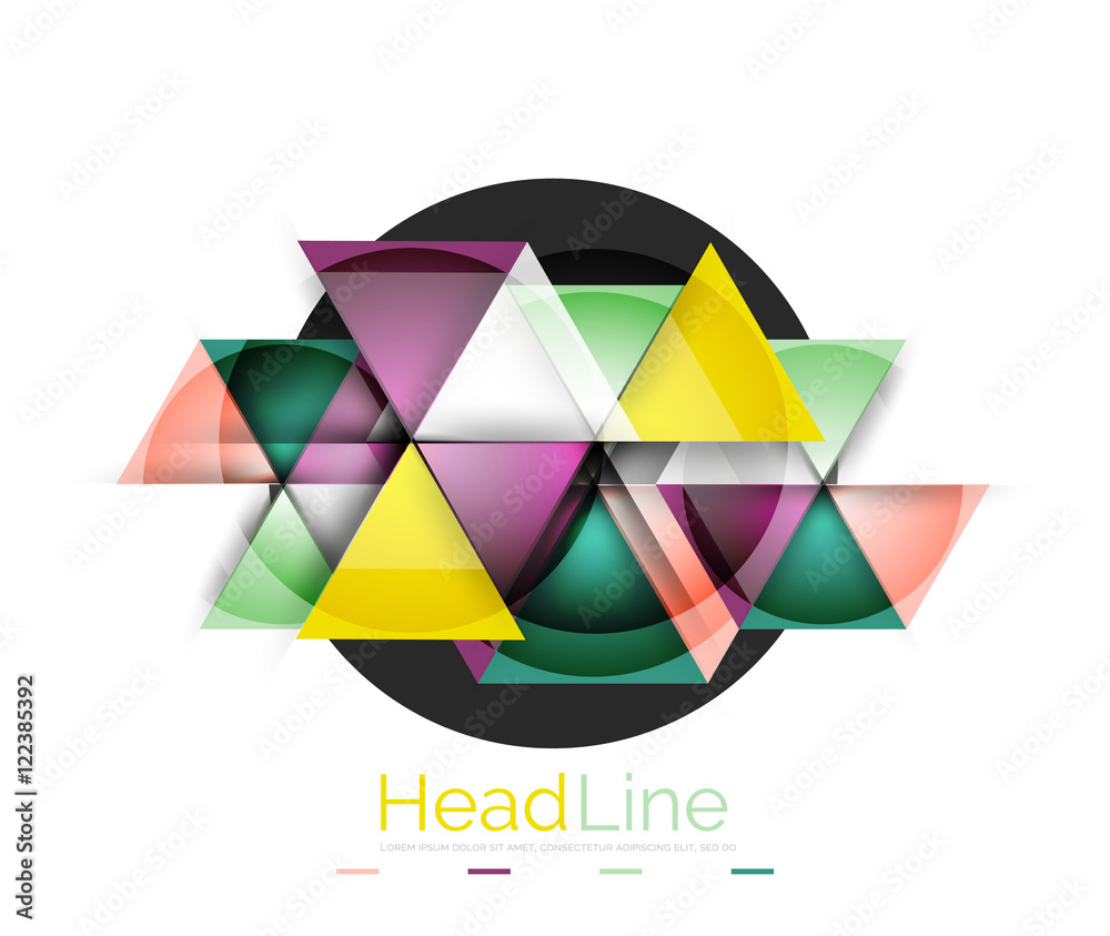 Colorful triangles on white background Colorful triangles on white background
