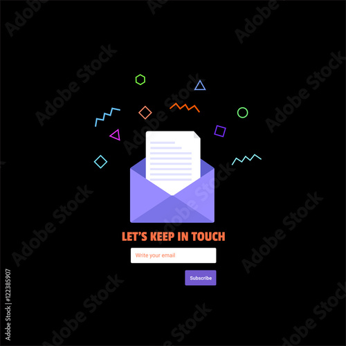 Subscribe to our newsletter form. Vector illustration. Subscribe form