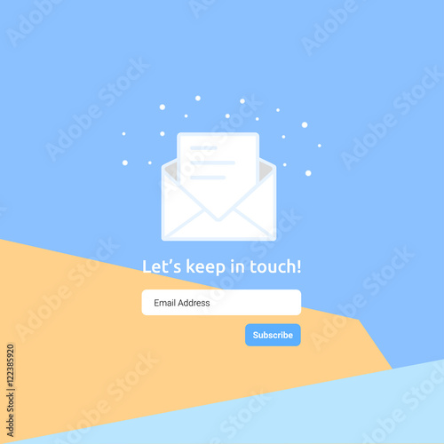 Subscribe to our newsletter form. Vector illustration. Subscribe form