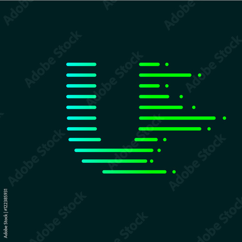 Abstract letter U logo design template,fast speed fire moving,quick energy sign