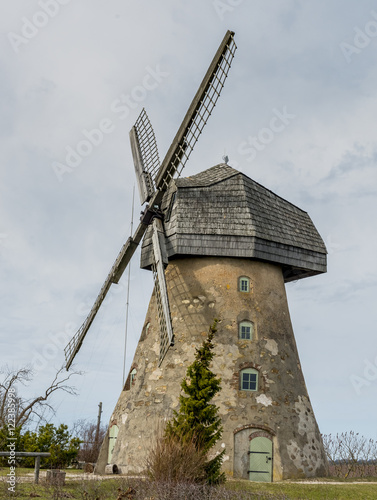 Old windmill in Latvia - one of the ecologically cleanest states in Europe