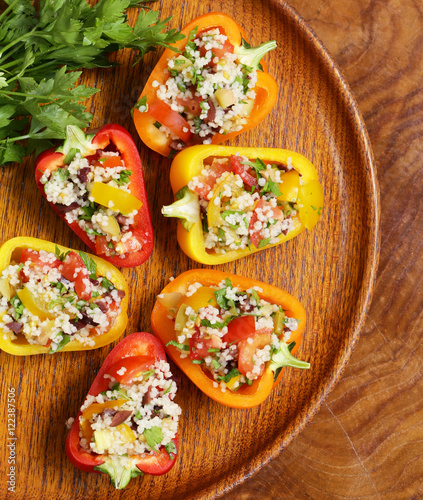 appetizer salad of peppers stuffed with cous cous