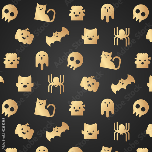 Fototapeta Naklejka Na Ścianę i Meble -  The Halloween character pattern,Seamless vector  illustration.