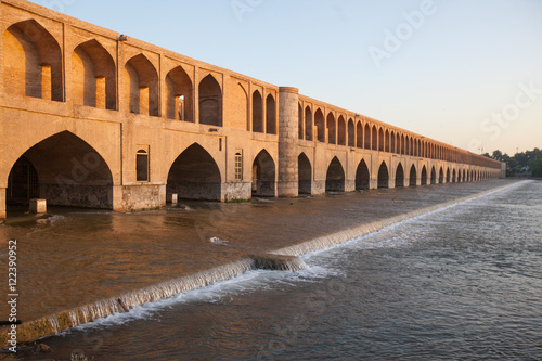 Allahverdi Khan Bridge or Si-o-seh pol bridge in the morning,Isfahan, Iran