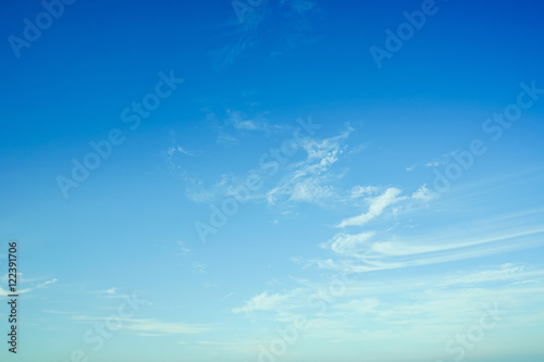 soft cloud on bright blue sky in summer