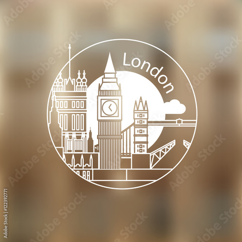 London vector round linear logo.