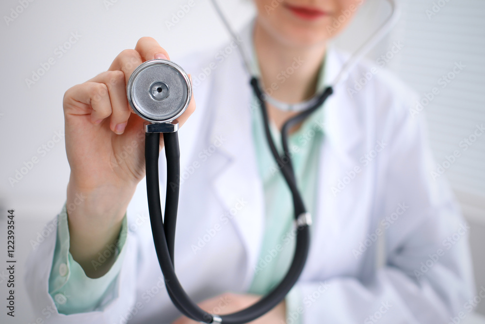 Doctor with a stethoscope in the hands Doctor with a stethoscope in the hands