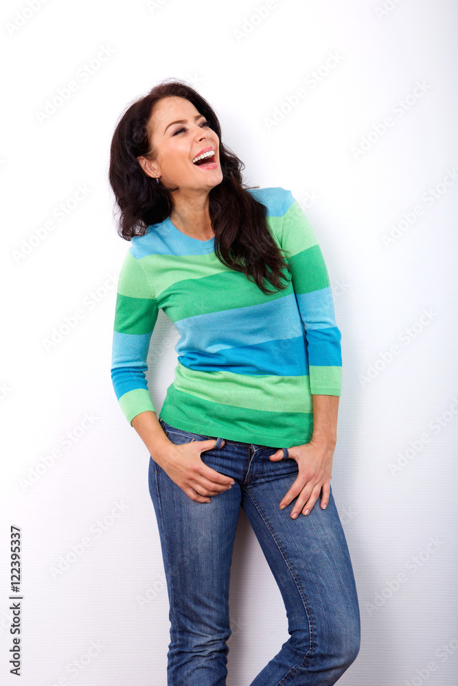 Attractive older woman laughing Attractive older woman laughing