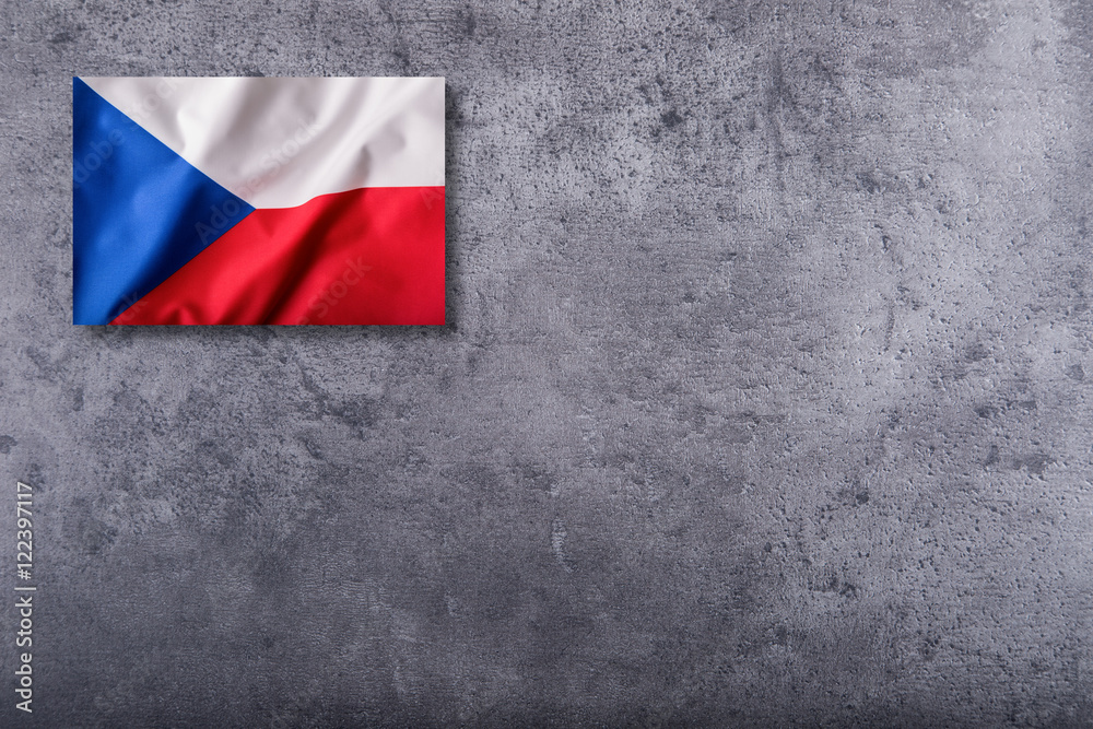 Czech republic flag on concrete background.