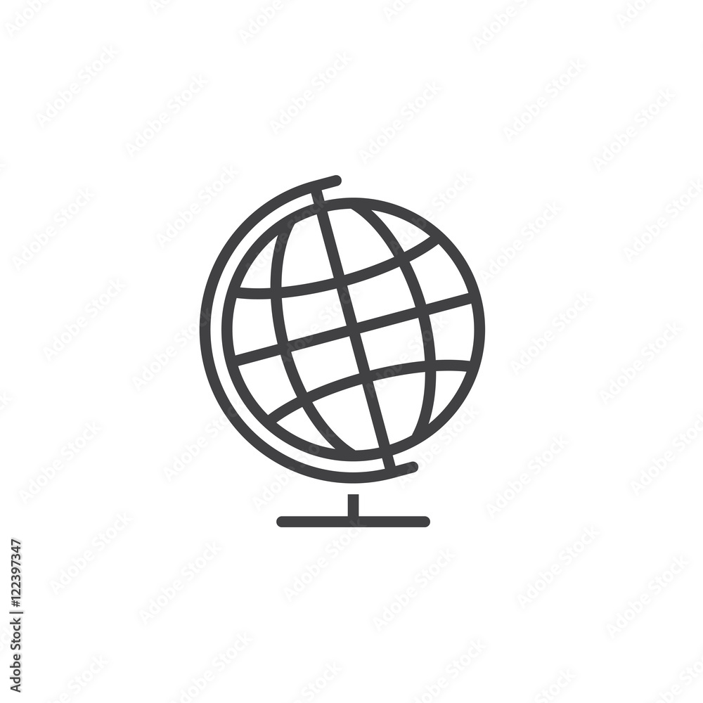 globe line icon, outline vector sign, linear pictogram isolated on white, logo illustration globe line icon, outline vector sign, linear pictogram isolated on white, logo illustration