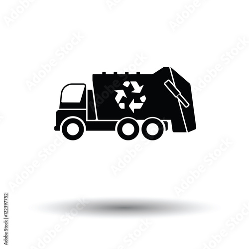 Garbage car recycle icon