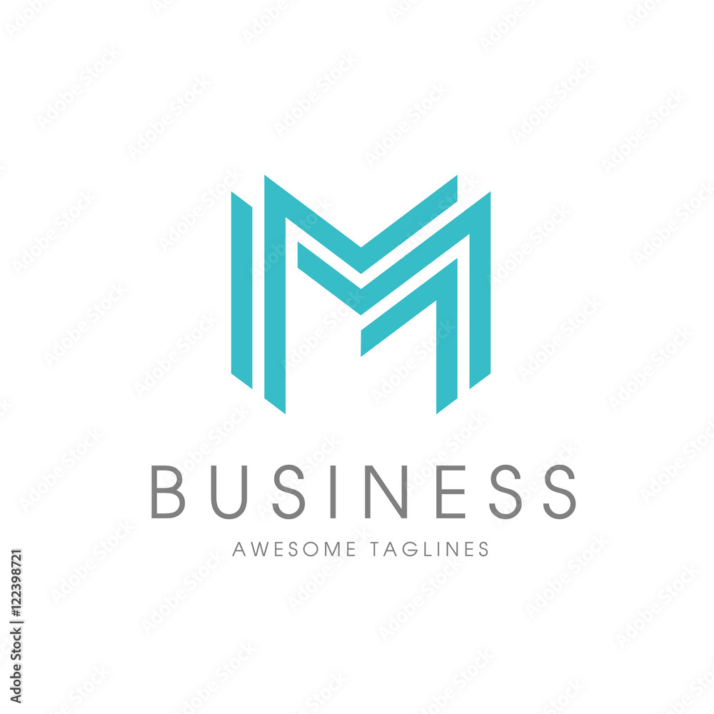 creative letter M Abstract business logo design template.
