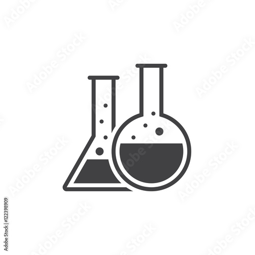 chemistry flask icon vector, lab solid sign, pictogram isolated on white, logo illustration