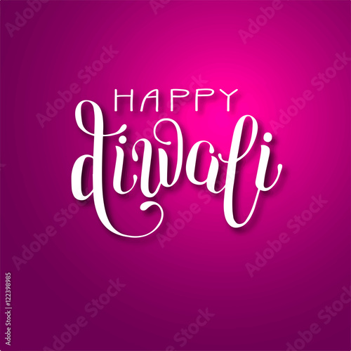 hand lettering inscription Happy Deepawali to indian fire festiv