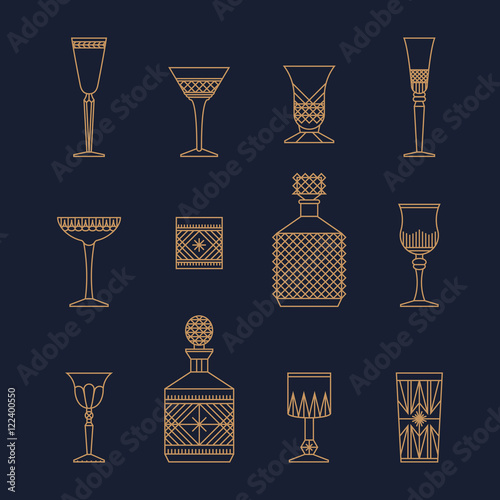 Bar crystal glasses