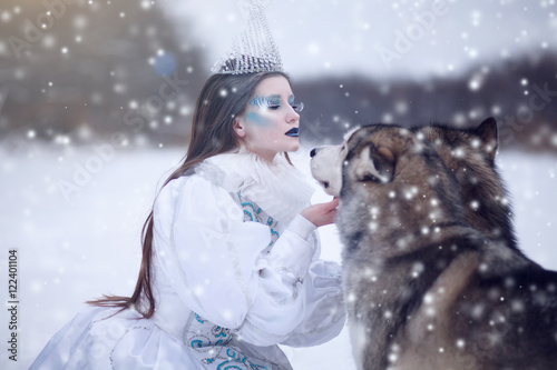 Bilde på lerret Snow queen in winter