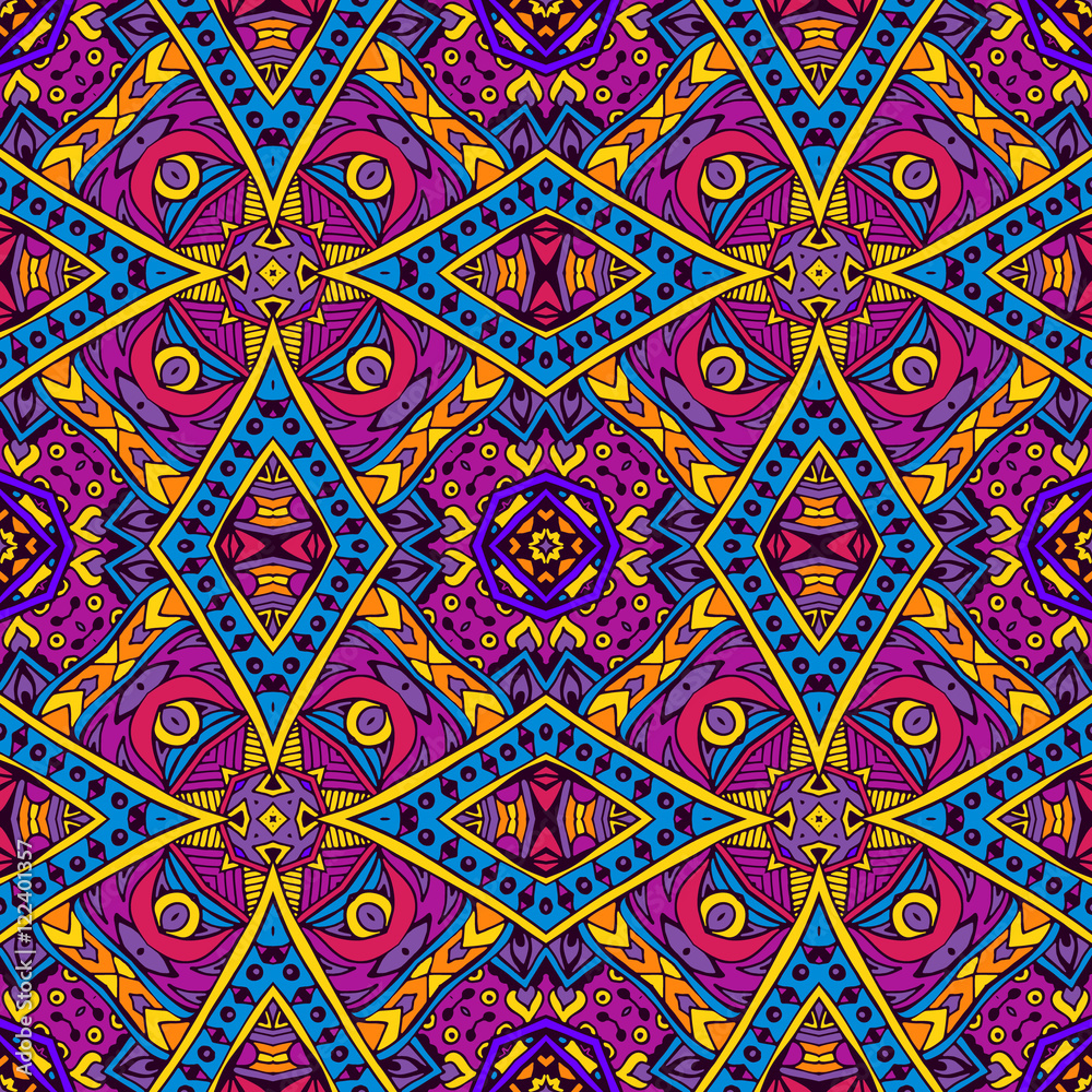 colorful geomtric ethnic seamless pattern ornament